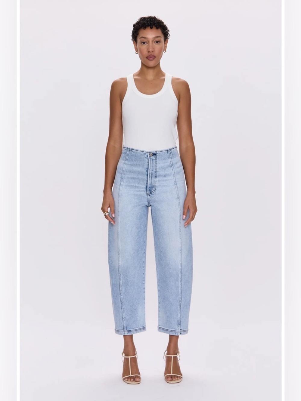 pistola Light Wash High-Rise Wide Leg Jeans